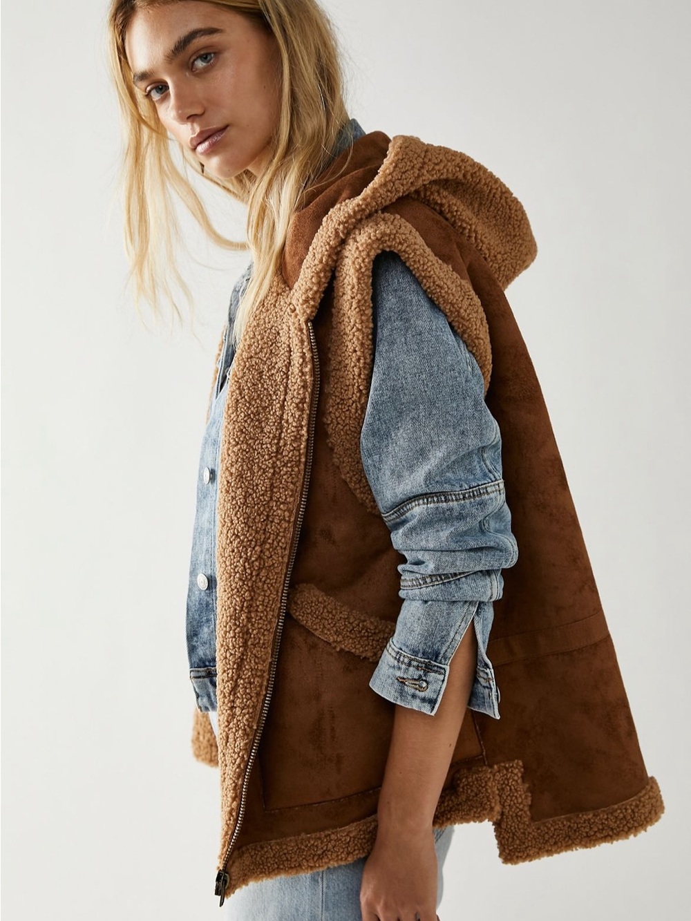 Free People Juno Vest Brown